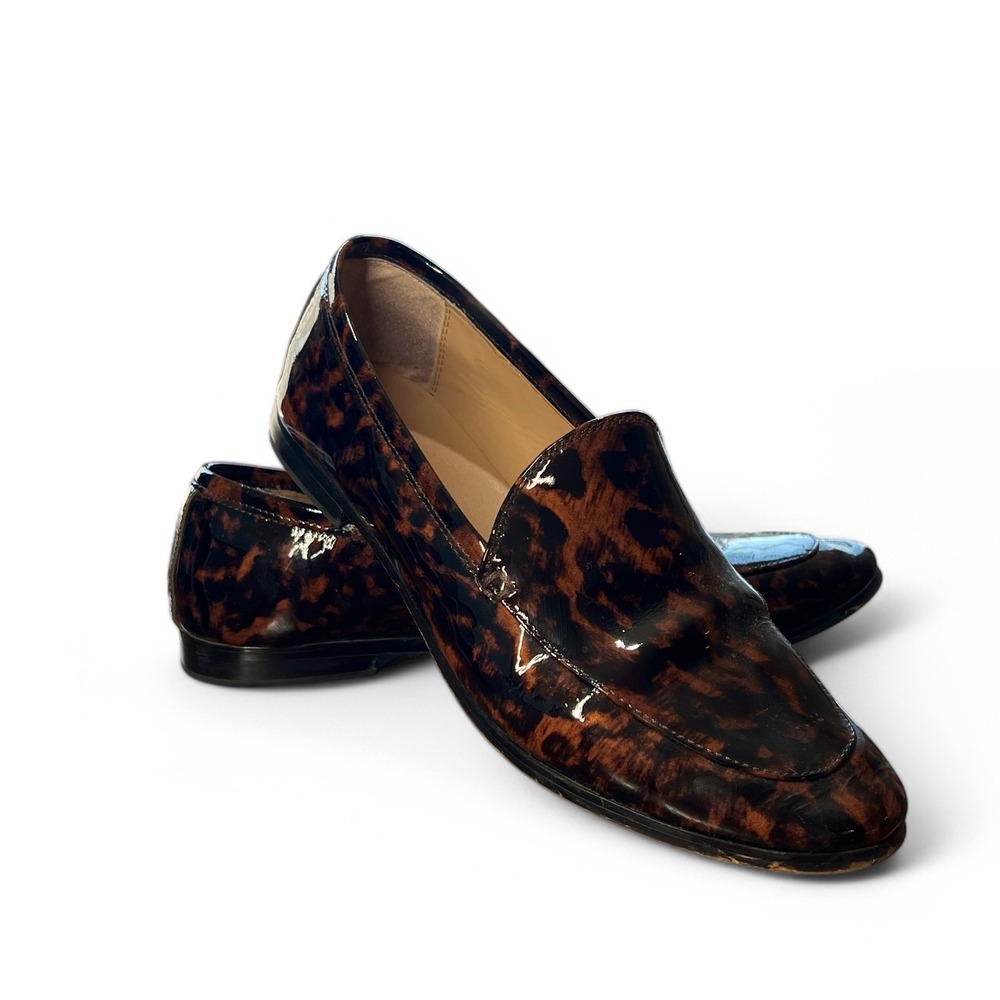 Banana Republic Loafers Tortoise Patent Leather Slip On Shoes Size 8M